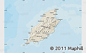 Shaded Relief Map of Isle of Man, political outside