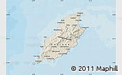 Shaded Relief Map of Isle of Man, political shades outside