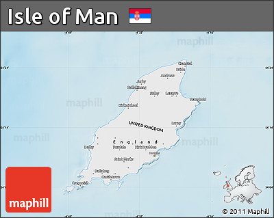 Shaded Relief Map of Isle of Man, single color outside
