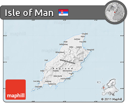 Silver Style Map of Isle of Man