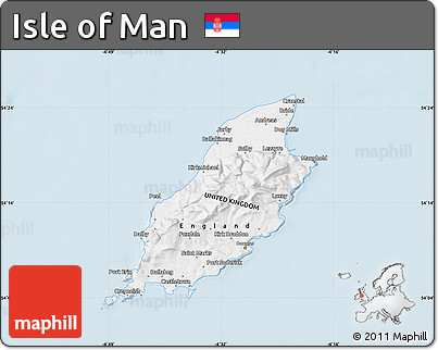 Silver Style Map of Isle of Man
