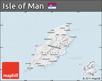 Silver Style Map of Isle of Man