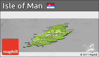 Physical Panoramic Map of Isle of Man, darken, desaturated