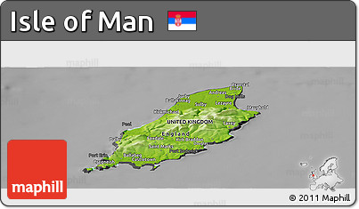 Physical Panoramic Map of Isle of Man, darken, desaturated