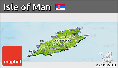 Physical Panoramic Map of Isle of Man, darken, semi-desaturated, land only