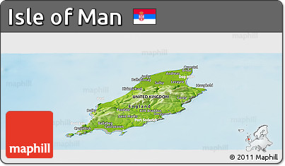 Physical Panoramic Map of Isle of Man, lighten, semi-desaturated, land only