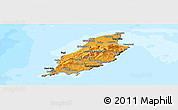 Political Shades Panoramic Map of Isle of Man, darken, desaturated, land only
