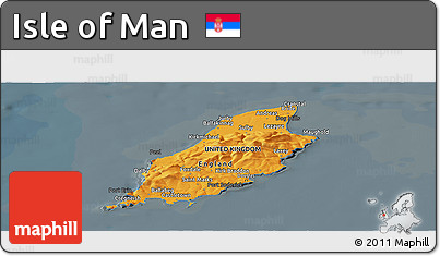 Political Shades Panoramic Map of Isle of Man, darken