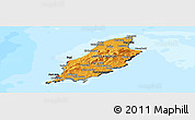 Political Shades Panoramic Map of Isle of Man, darken, land only