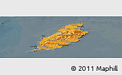 Political Shades Panoramic Map of Isle of Man, darken