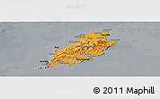 Political Shades Panoramic Map of Isle of Man, darken, semi-desaturated