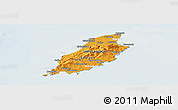 Political Shades Panoramic Map of Isle of Man, lighten