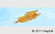 Political Shades Panoramic Map of Isle of Man, lighten, semi-desaturated, land only