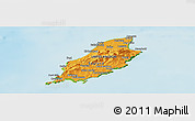 Political Shades Panoramic Map of Isle of Man, physical outside