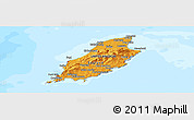 Political Shades Panoramic Map of Isle of Man, semi-desaturated, land only