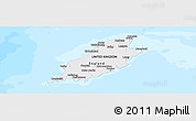Political Shades Panoramic Map of Isle of Man, single color outside, bathymetry sea