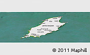 Political Shades Panoramic Map of Isle of Man, single color outside, satellite sea