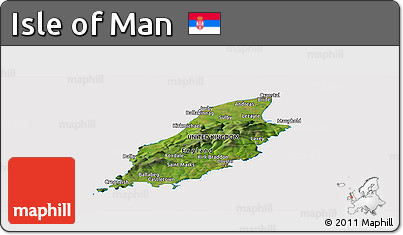 Satellite Panoramic Map of Isle of Man, cropped outside
