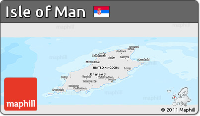 Satellite Panoramic Map of Isle of Man, single color outside, bathymetry sea