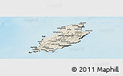 Shaded Relief Panoramic Map of Isle of Man, darken, land only