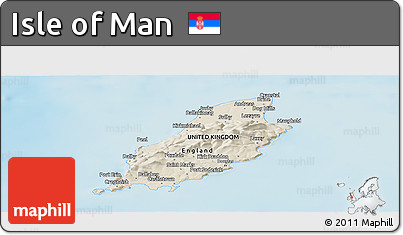 Shaded Relief Panoramic Map of Isle of Man