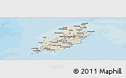 Shaded Relief Panoramic Map of Isle of Man, political outside