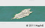 Shaded Relief Panoramic Map of Isle of Man, satellite outside