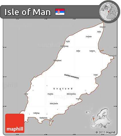 Gray Simple Map of Isle of Man, cropped outside