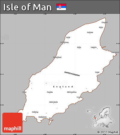 Gray Simple Map of Isle of Man, cropped outside