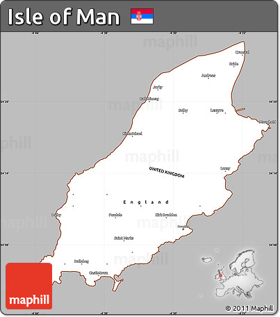 Gray Simple Map of Isle of Man, cropped outside