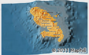 Political Shades 3D Map of Martinique, darken