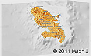 Political Shades 3D Map of Martinique, lighten, desaturated