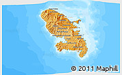 Political Shades 3D Map of Martinique, lighten, land only