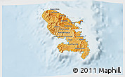 Political Shades 3D Map of Martinique, lighten