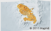 Political Shades 3D Map of Martinique, lighten, semi-desaturated