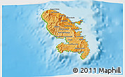 Political Shades 3D Map of Martinique, physical outside