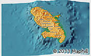 Political Shades 3D Map of Martinique, satellite outside