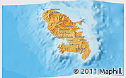 Political Shades 3D Map of Martinique, single color outside