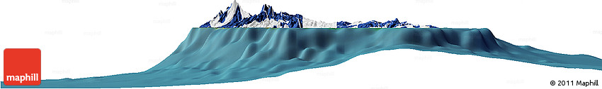 Flag Horizon Map of Martinique, single color outside, satellite sea, flag aligned to the middle