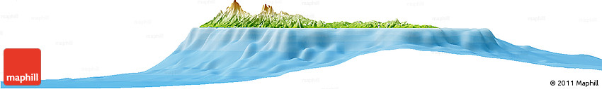 Physical Horizon Map of Martinique, political shades outside