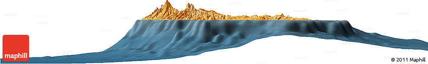 Political Shades Horizon Map of Martinique, darken