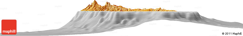 Political Shades Horizon Map of Martinique, desaturated