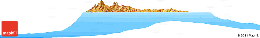 Political Shades Horizon Map of Martinique, semi-desaturated, land only