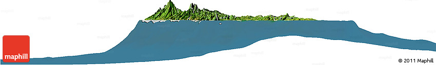 Satellite Horizon Map of Martinique, lighten, land only