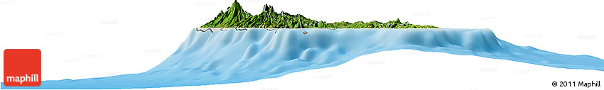 Satellite Horizon Map of Martinique, shaded relief outside