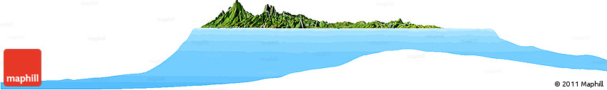 Satellite Horizon Map of Martinique, single color outside, bathymetry sea