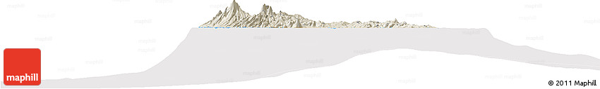 Shaded Relief Horizon Map of Martinique, cropped outside