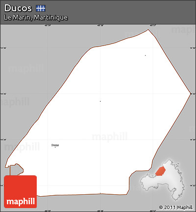 Gray Simple Map of Ducos, cropped outside