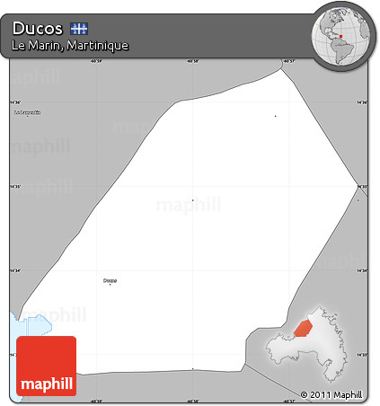Gray Simple Map of Ducos
