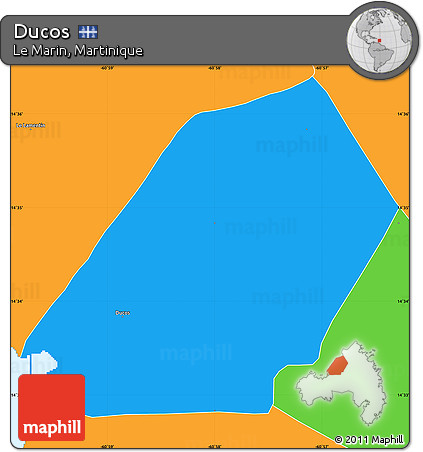 Political Simple Map of Ducos